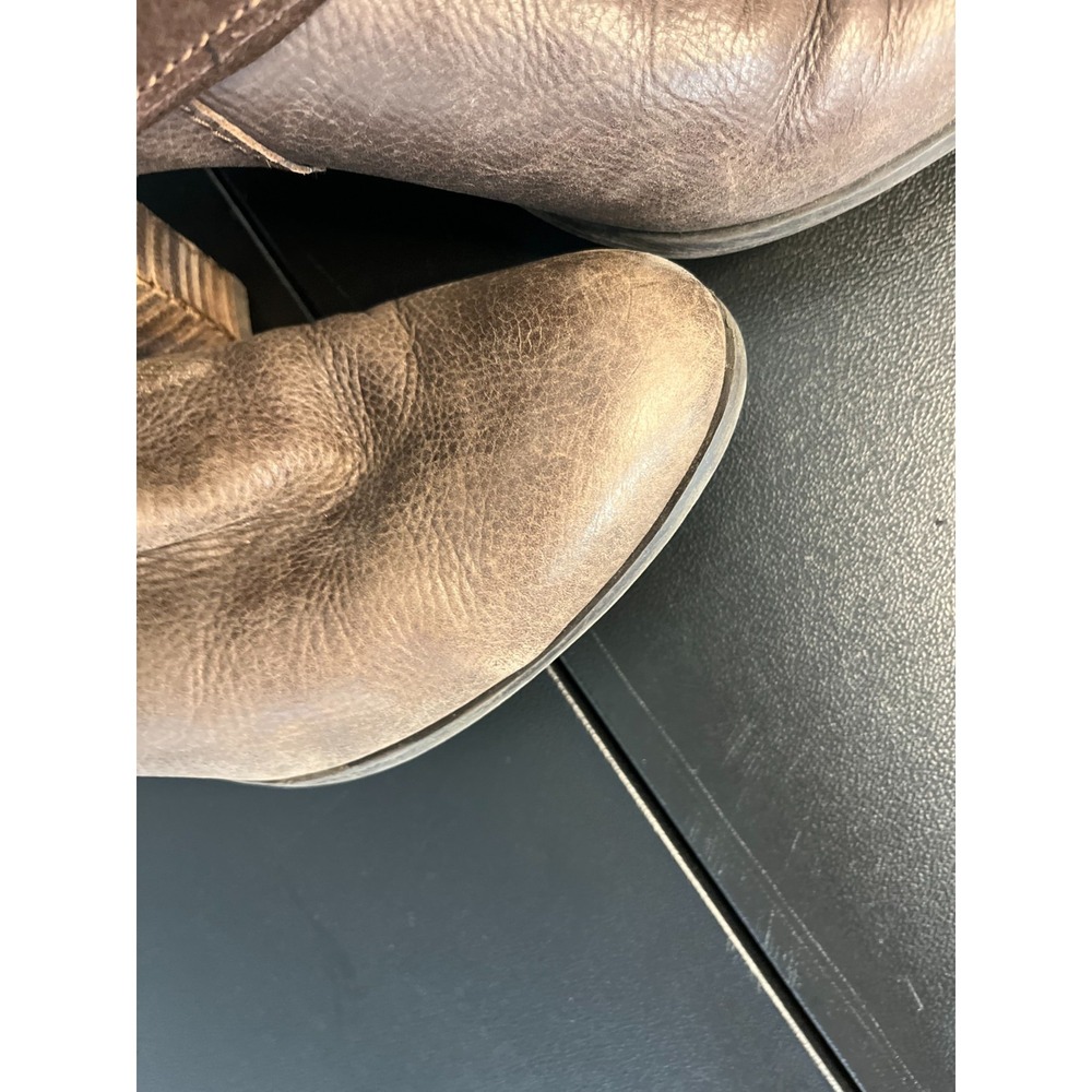 Nine West Natica Brown Leather Suede Buckle Detail Heel Bootie Size 9M - Picture 4 of 11